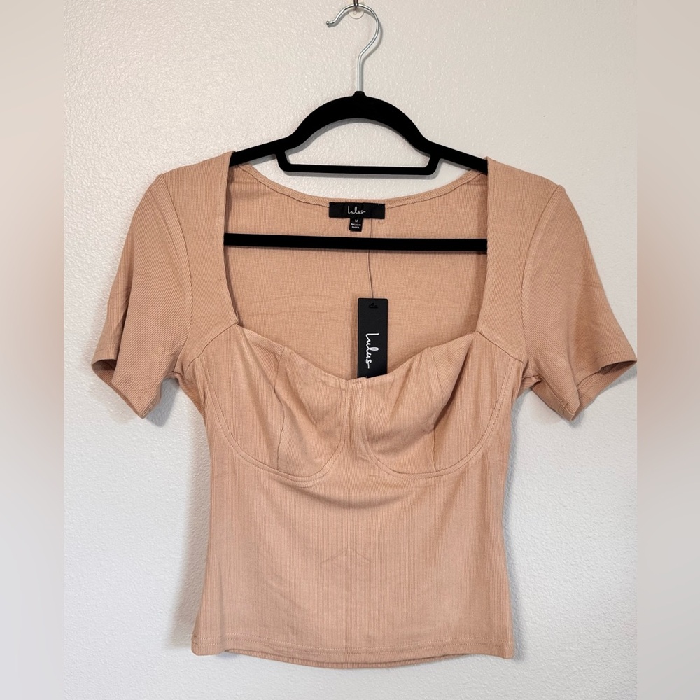 Lulu's Tan Square Neck Crop Top-NEW with Tags